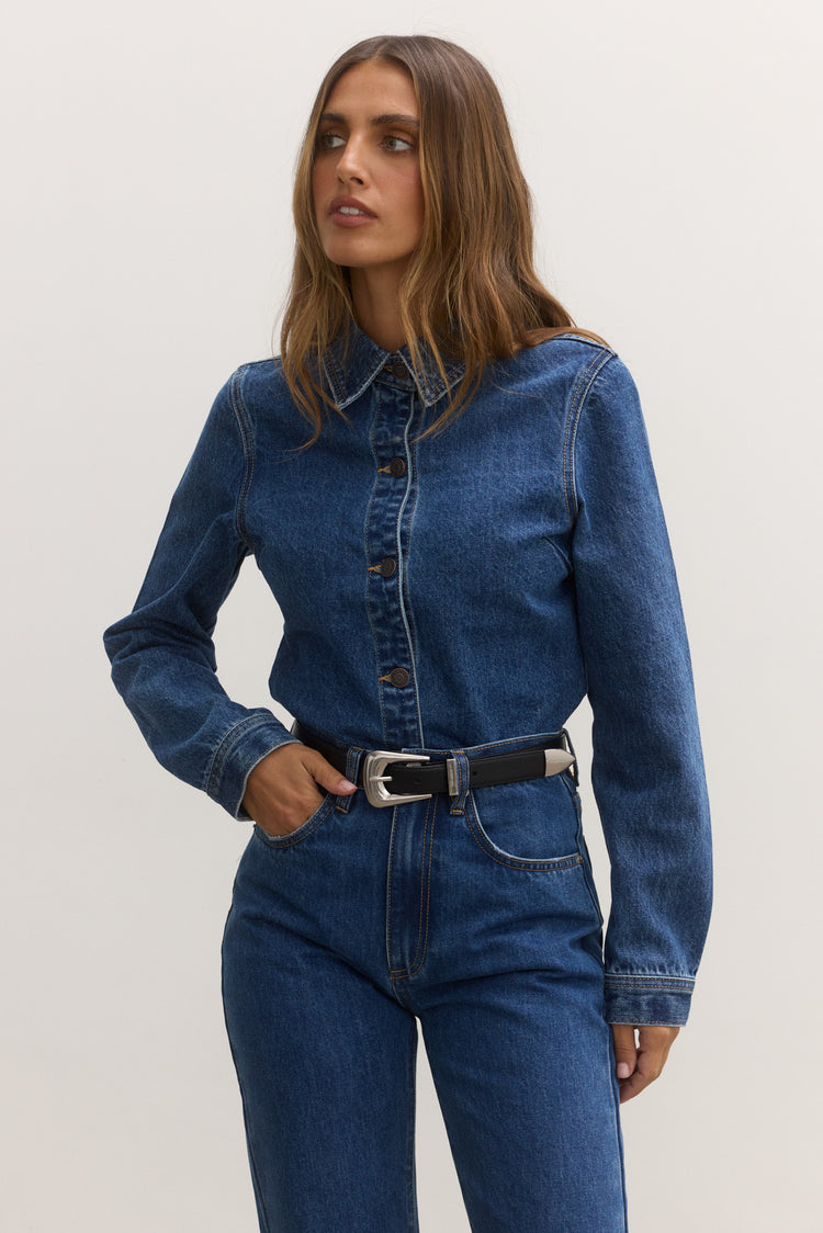 RAE DENIM SHIRT - DENVER BLUE