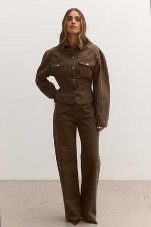 AVERY MID RISE JEAN - CHOCOLATE