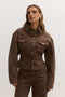 VIOLET DENIM JACKET - CHOCOLATE