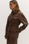 VIOLET DENIM JACKET - CHOCOLATE