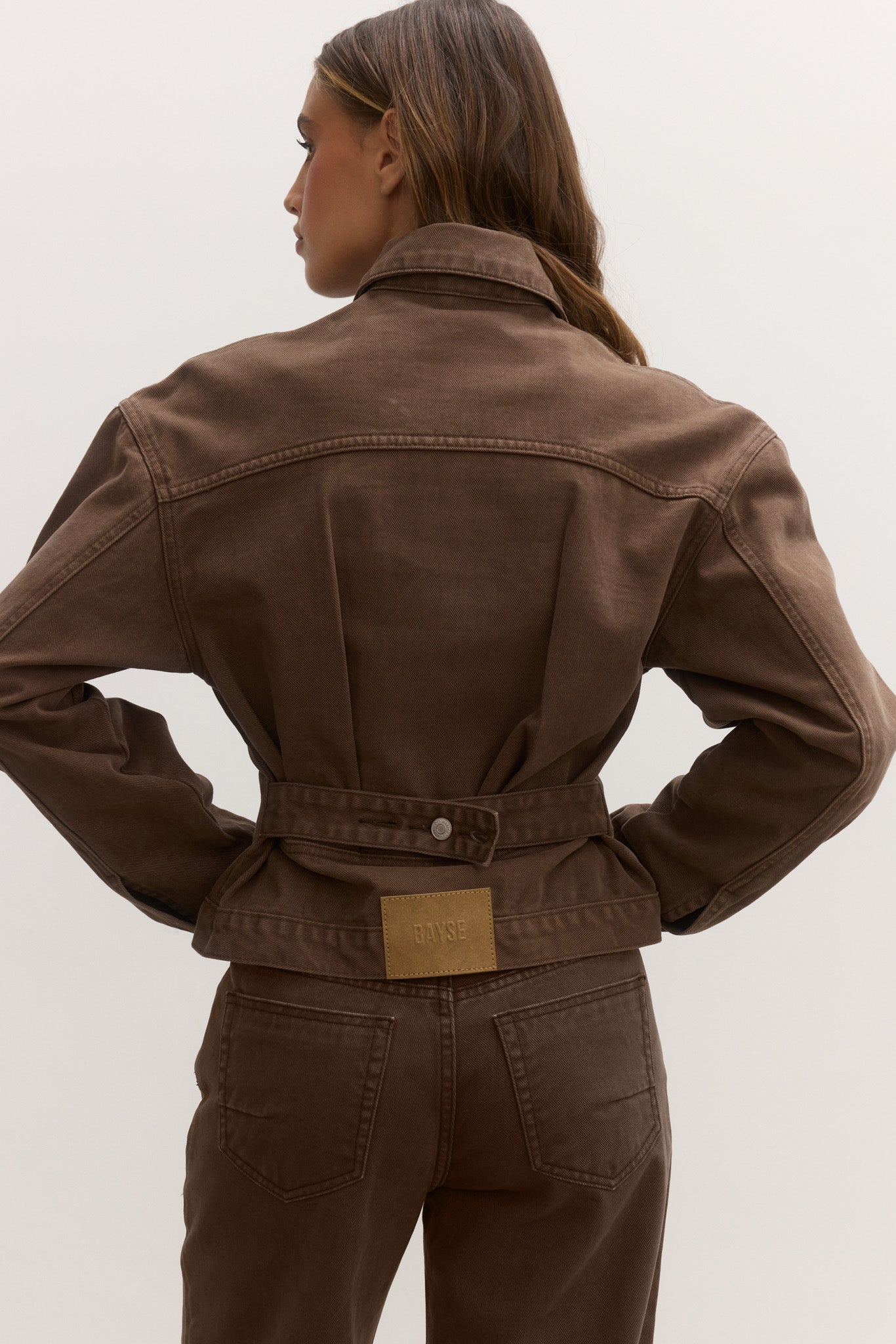 VIOLET DENIM JACKET - CHOCOLATE