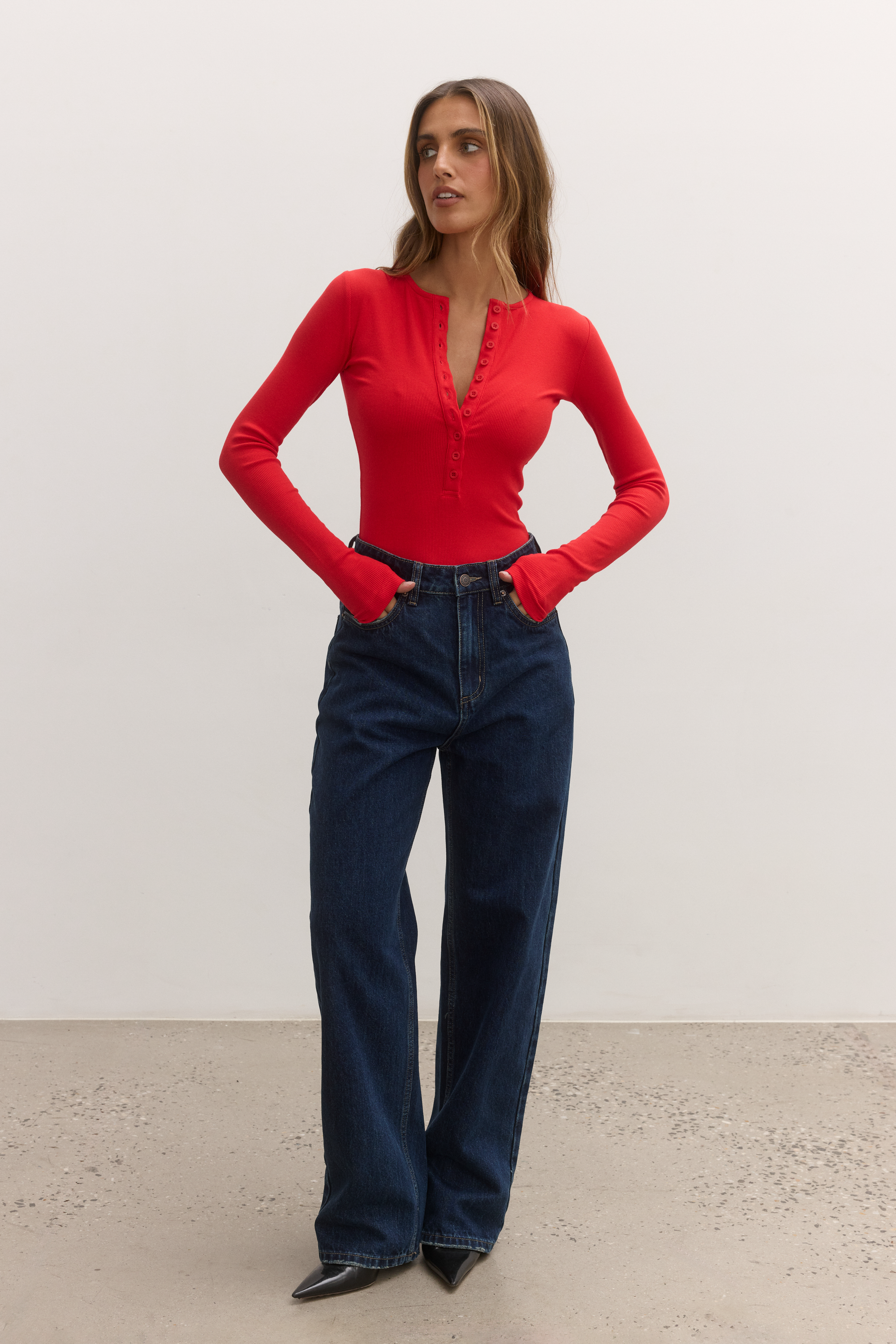 LARA BODYSUIT - CHERRY RED