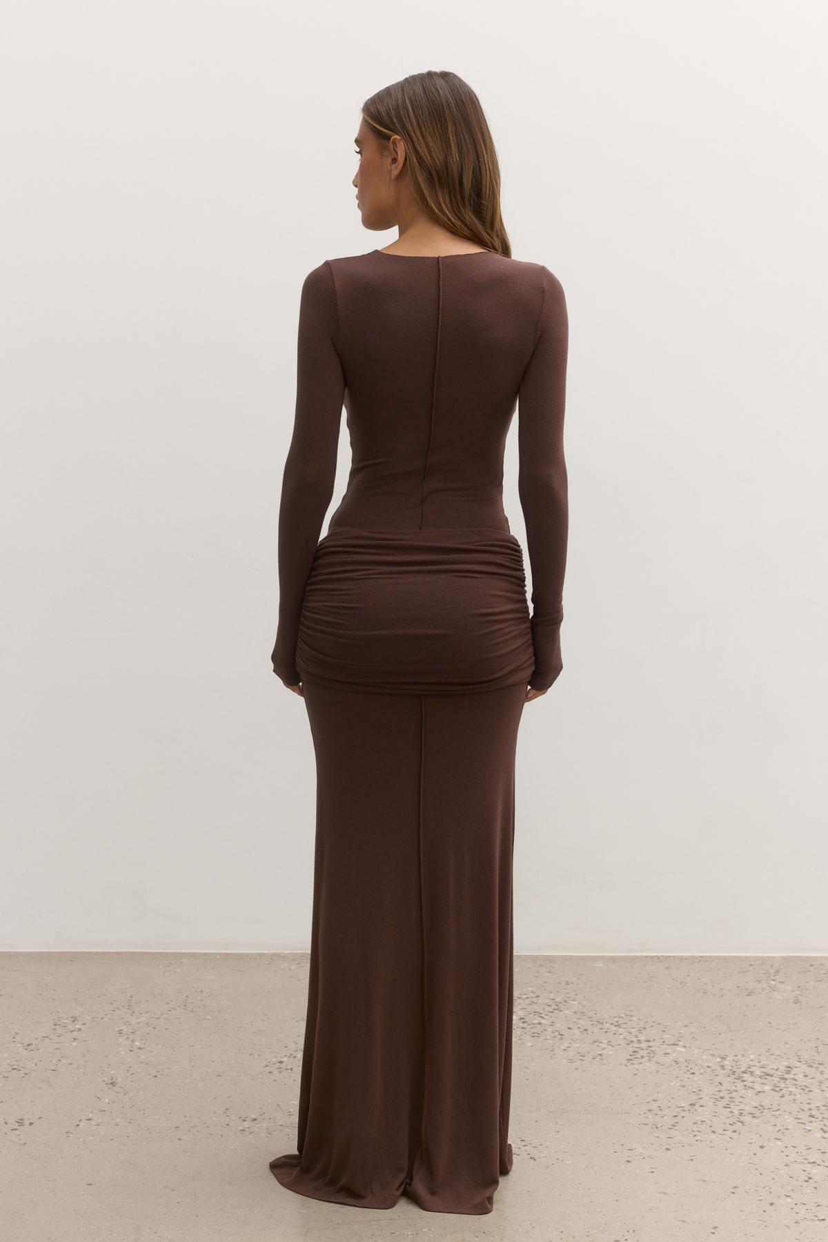 ANISA MAXI DRESS - CHOCOLATE