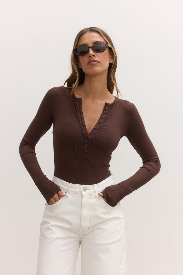 LARA BODYSUIT - CHOCOLATE