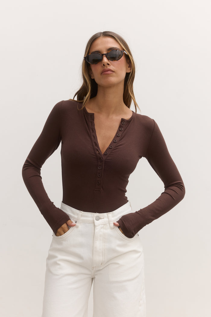 LARA BODYSUIT - CHOCOLATE