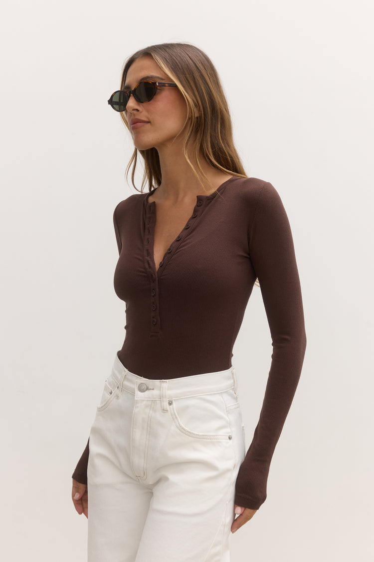 LARA BODYSUIT - CHOCOLATE