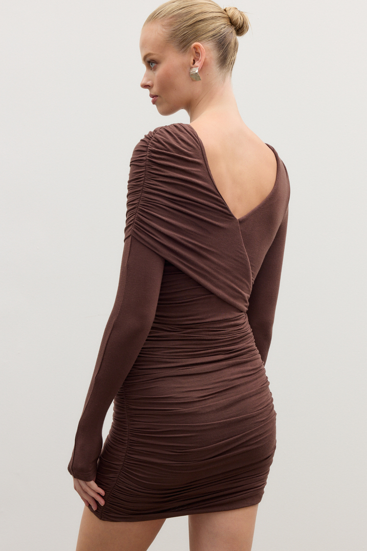 KAI MINI DRESS - CHOCOLATE