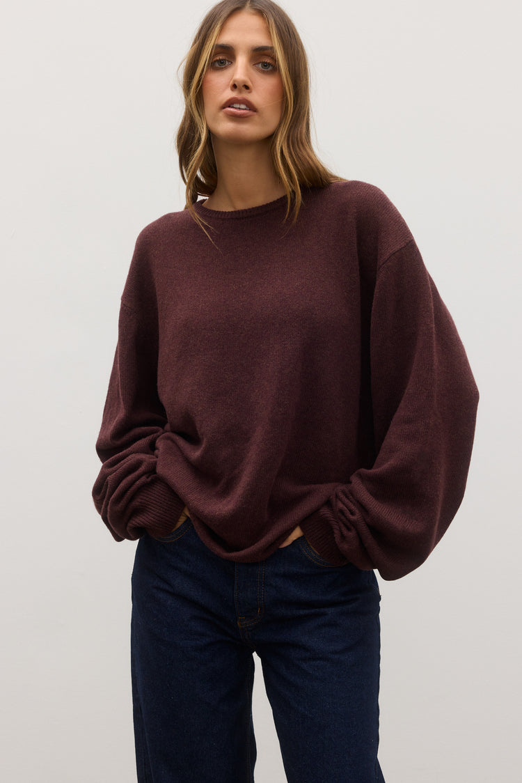 CORA CREW NECK - PLUM