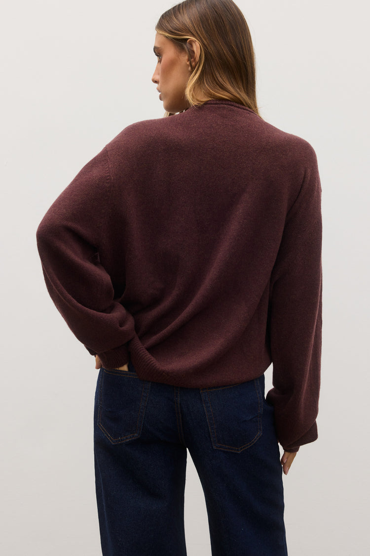 CORA CREW NECK - PLUM