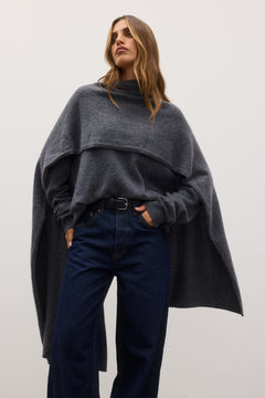 SOBA SCARF -  DARK HEATHER GREY