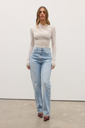 Heidi High Waisted Straight Leg Jean in Atlanta, view 1, Bayse Brand