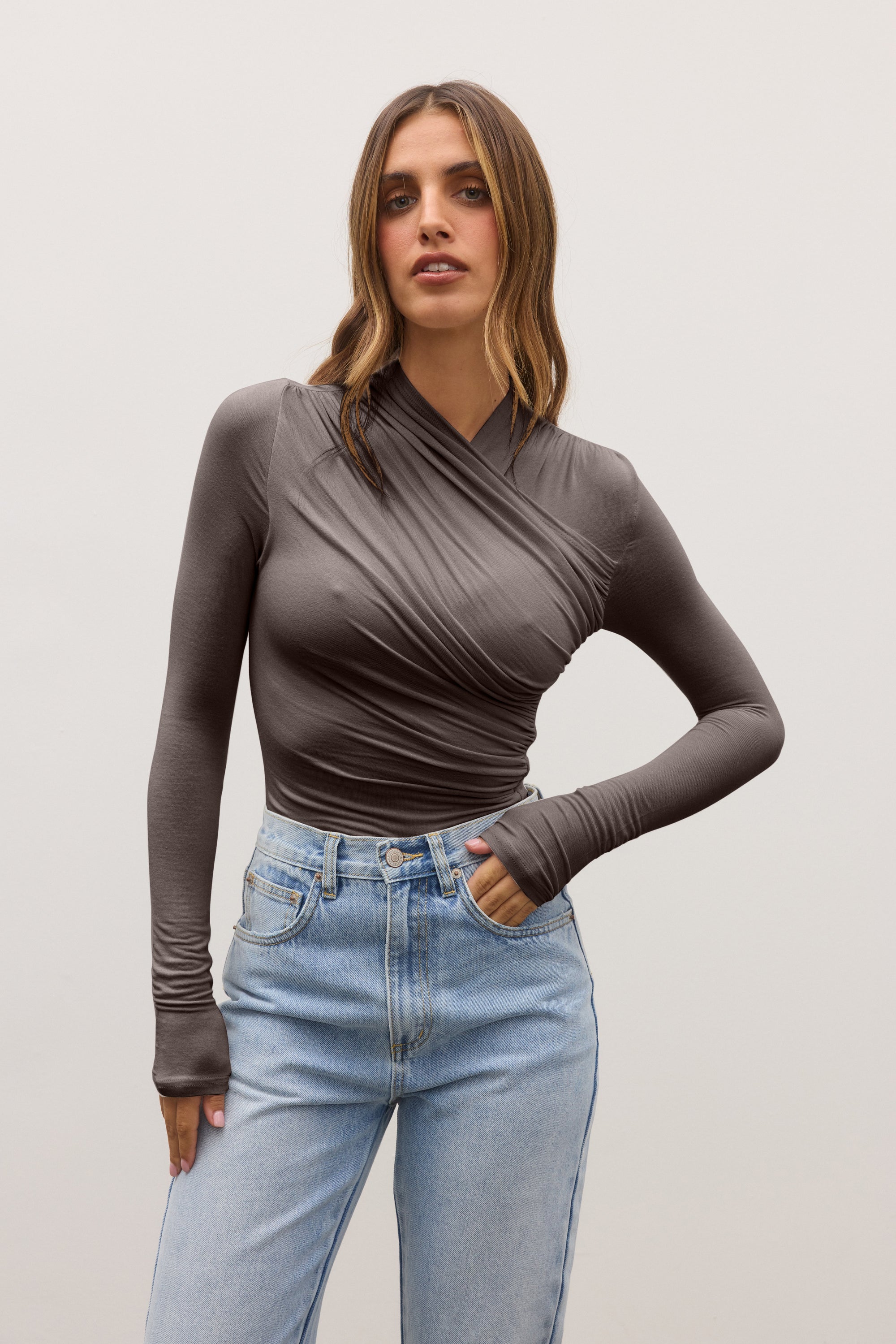 AMRITA BODYSUIT - SMOKE