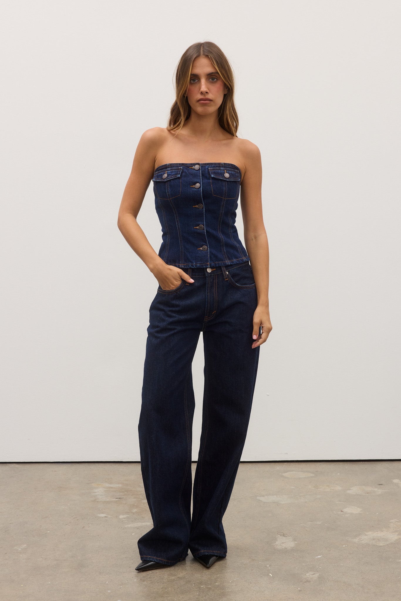 AVERY MID RISE JEAN - DARK INDIGO