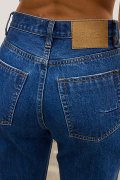 Heidi High Waisted Straight Leg Jean in Denver Blue, view 5, Bayse Brand