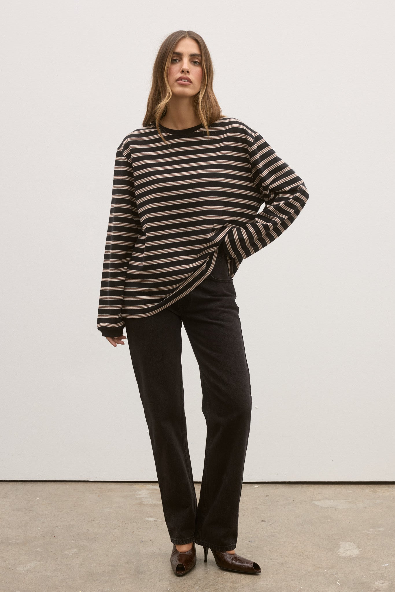 LEE LONG SLEEVE - BROWN STRIPE