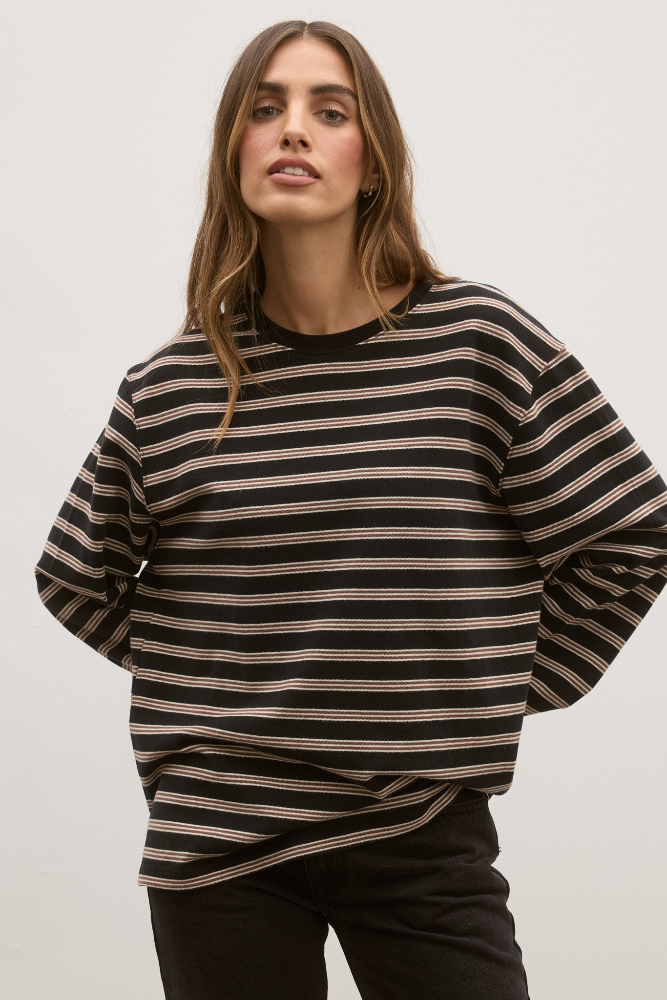 LEE LONG SLEEVE - BROWN STRIPE