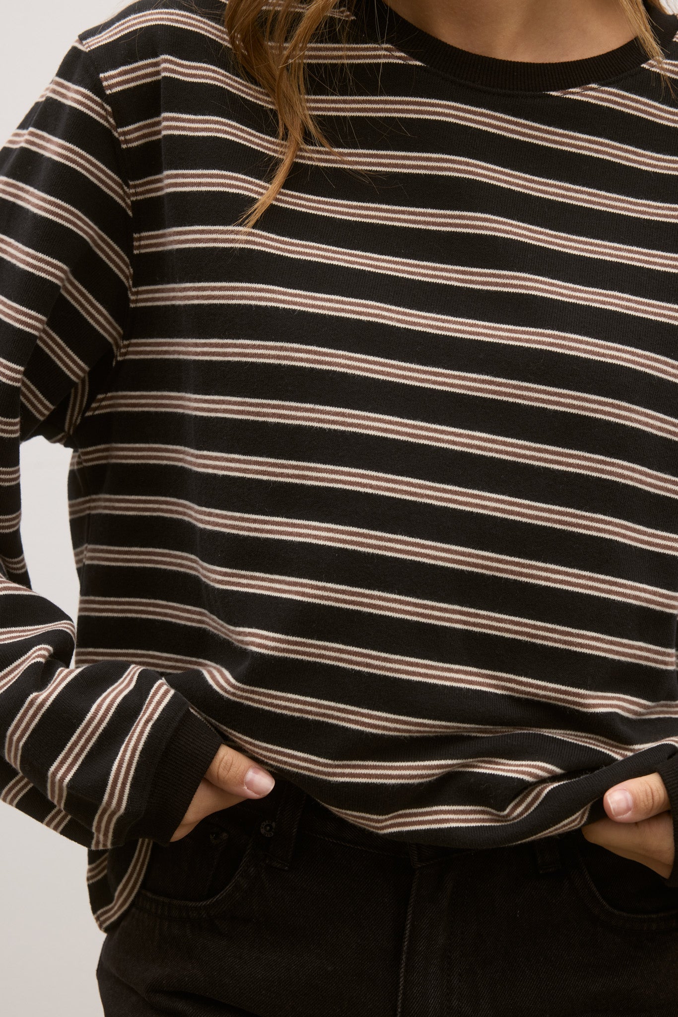 LEE LONG SLEEVE - BROWN STRIPE