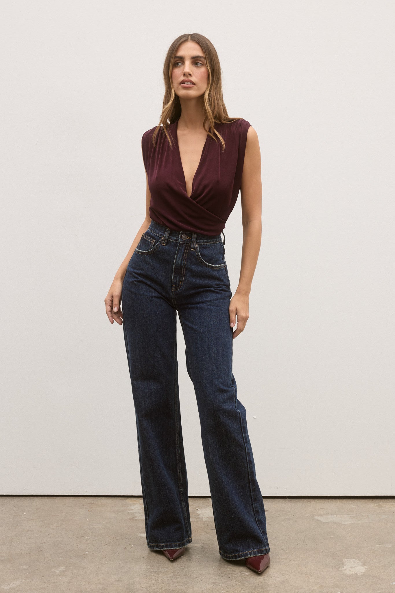 ESME TOP - BURGANDY