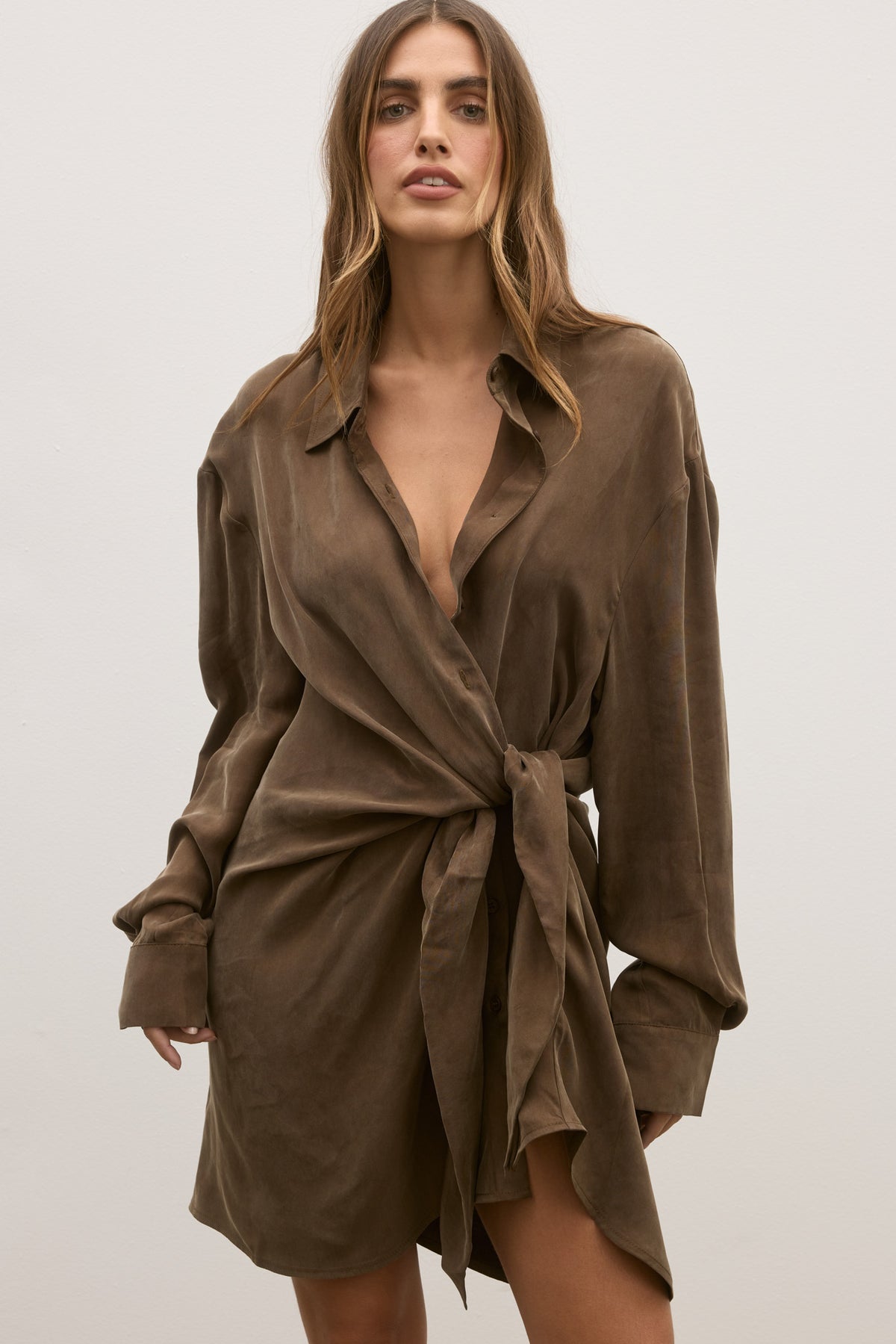 NOAH SHIRT DRESS - CHOCOLATE