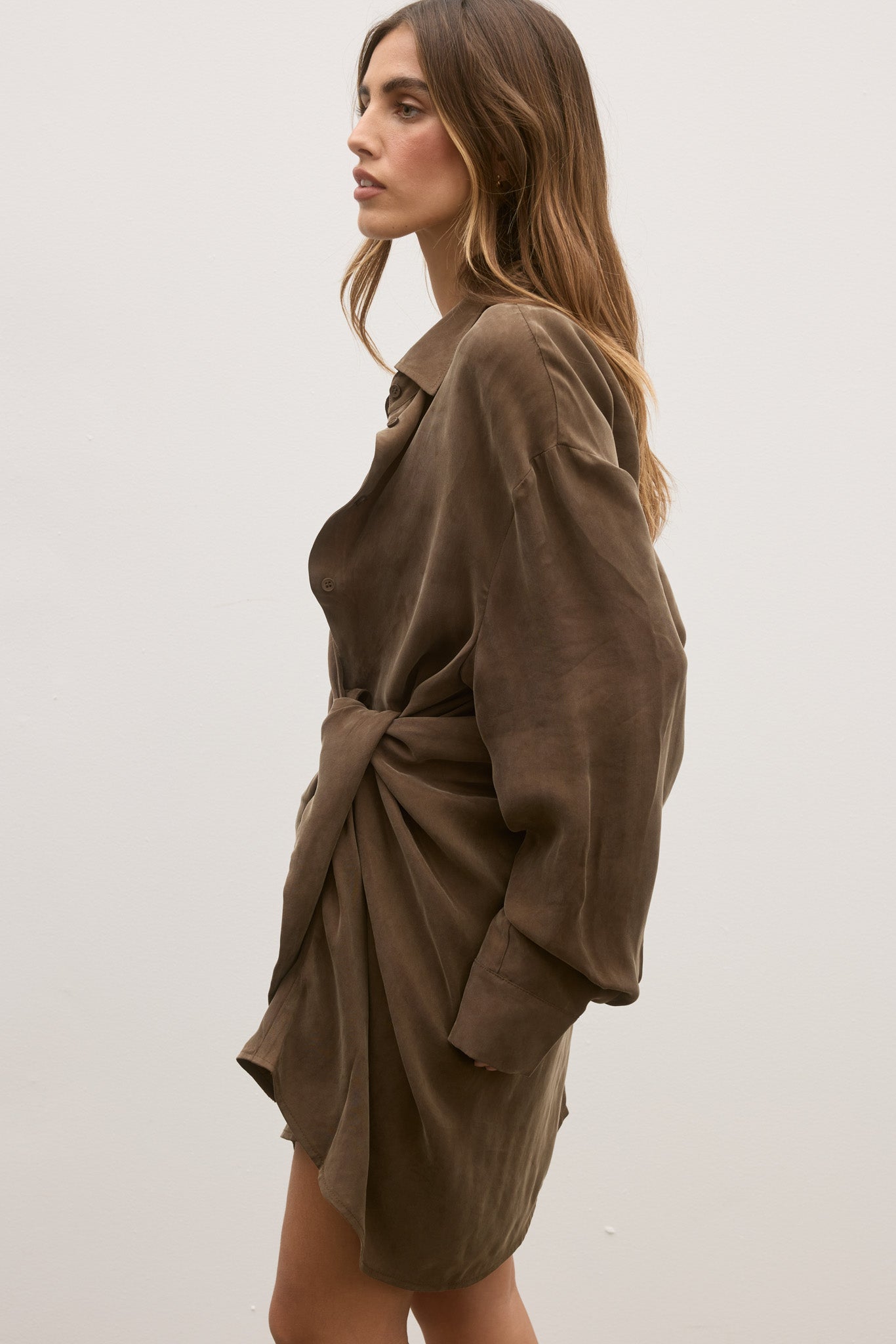 NOAH SHIRT DRESS - CHOCOLATE