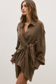 NOAH SHIRT DRESS - CHOCOLATE