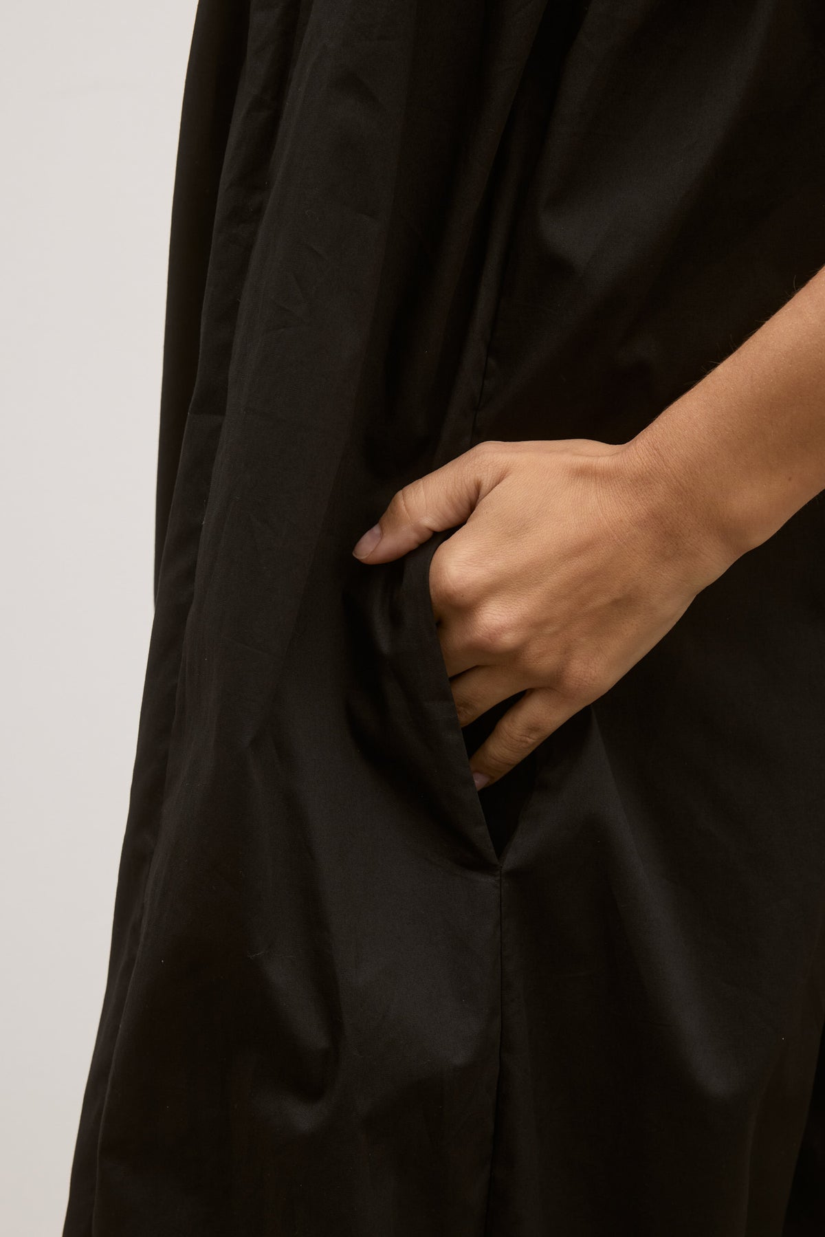 Carrie Gathered Neck Maxi Dress in Black, view 4, Bayse Brand