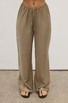 Lior Relaxed Straight Leg Pant in Bark, view 2, Bayse Brand