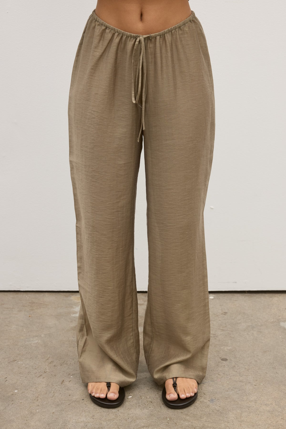 Lior Relaxed Straight Leg Pant in Bark, view 2, Bayse Brand