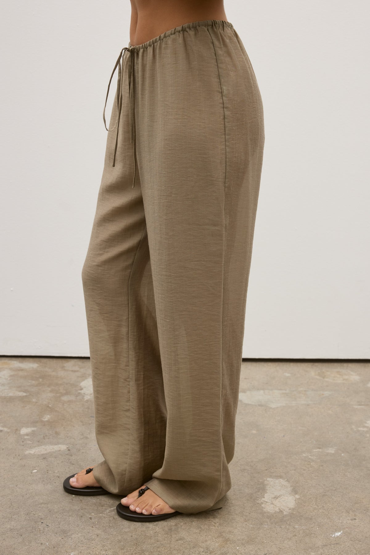 Lior Relaxed Straight Leg Pant in Bark, view 3, Bayse Brand