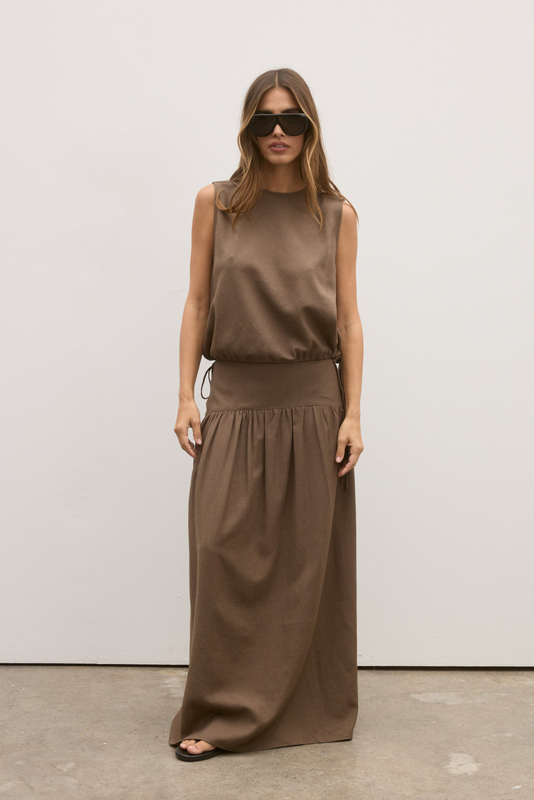 DELPHINE TOP - CHOCOLATE