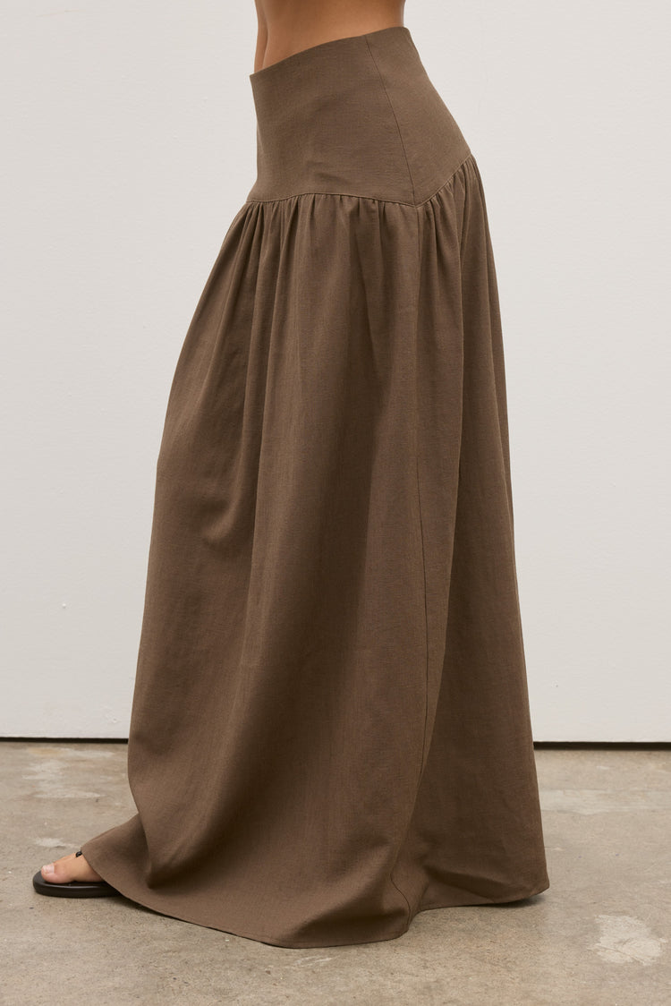 DELPHINE SKIRT - CHOCOLATE