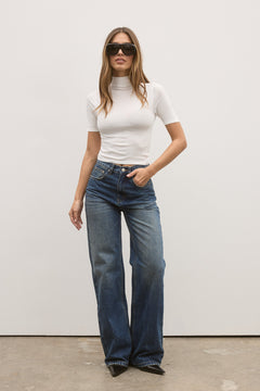 Camille Relaxed Flare Jean in Ash Tide, view 1, Bayse Brand