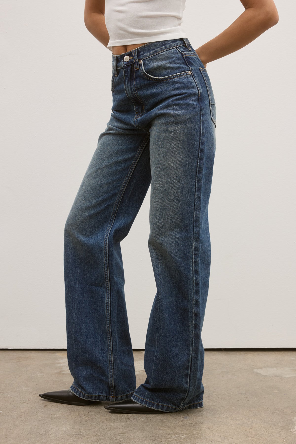 Camille Relaxed Flare Jean in Ash Tide, view 5, Bayse Brand
