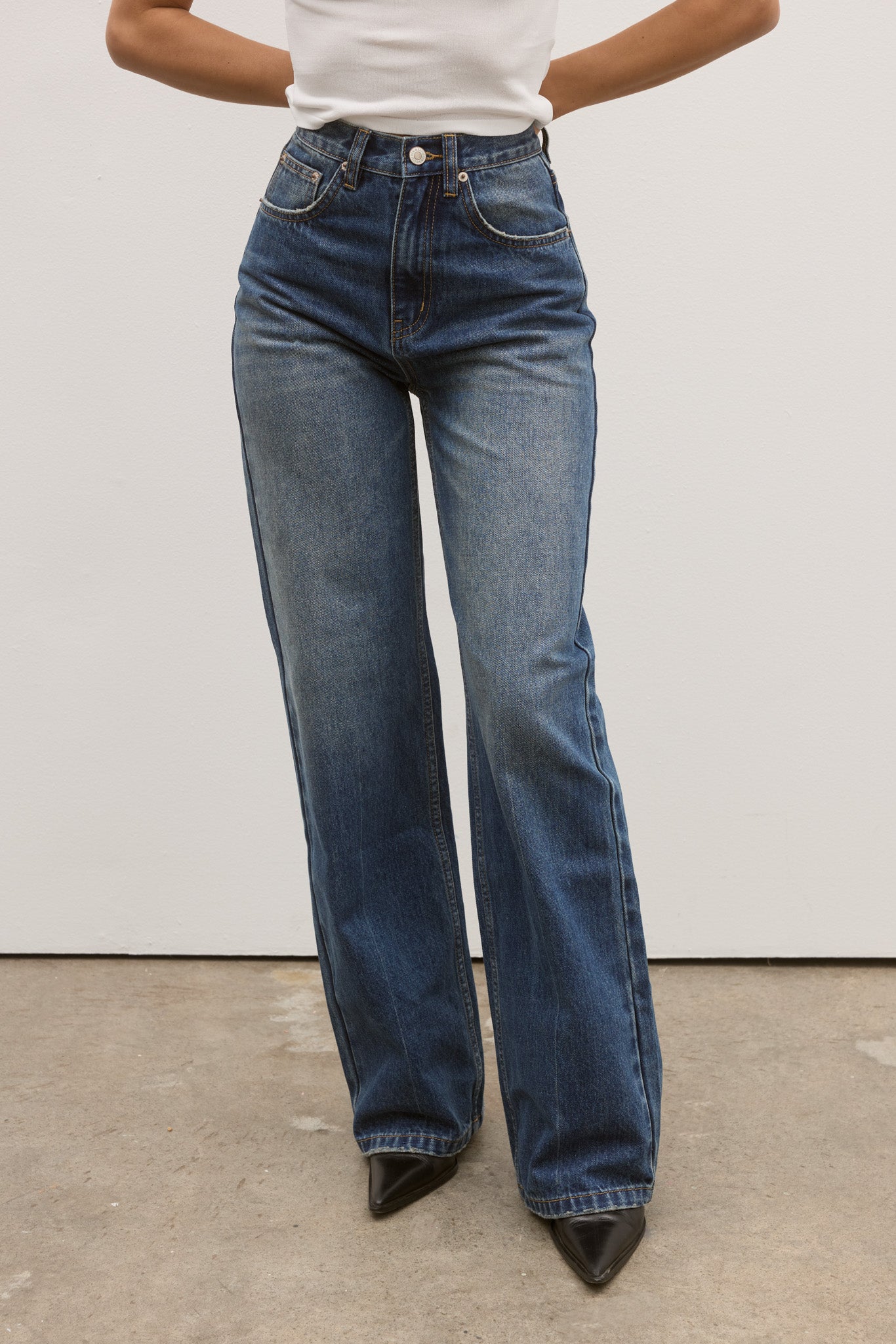 CAMILLE RELAXED FLARE JEAN - ASH TIDE