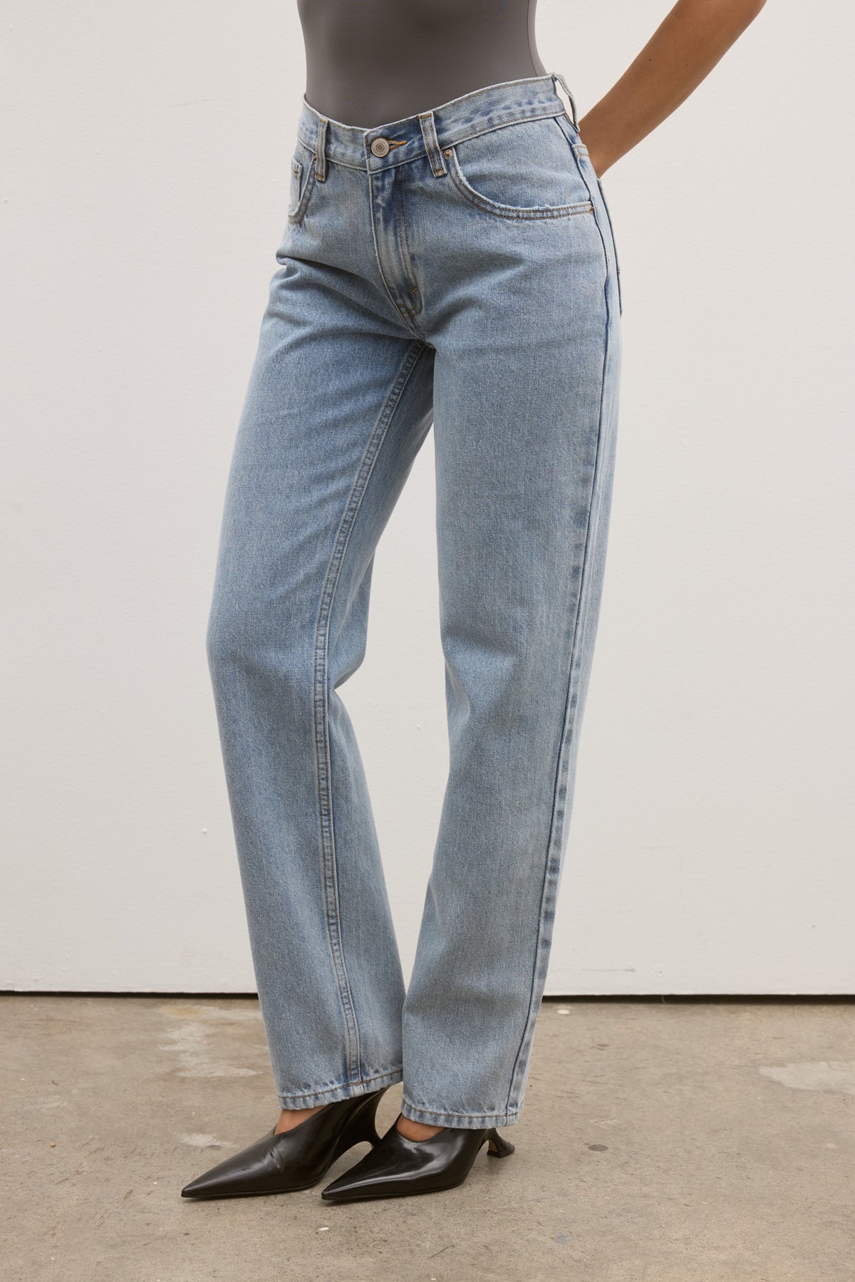 Julia Straight Leg Jean in Atlanta, view 3, Bayse Brand