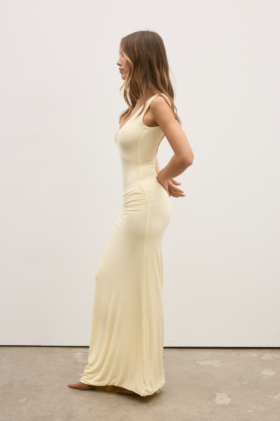 KALINA MAXI SKIRT - LEMON