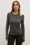 ASKA TOP - DARK HEATHER GREY