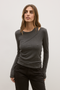 ASKA TOP - DARK HEATHER GREY