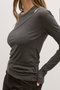ASKA TOP - DARK HEATHER GREY