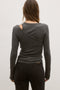 ASKA TOP - DARK HEATHER GREY