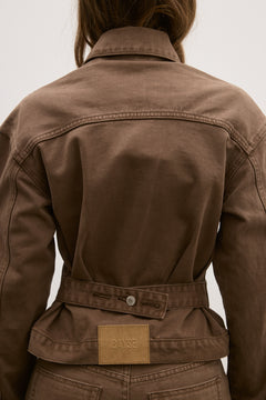 VIOLET DENIM JACKET - CHOCOLATE