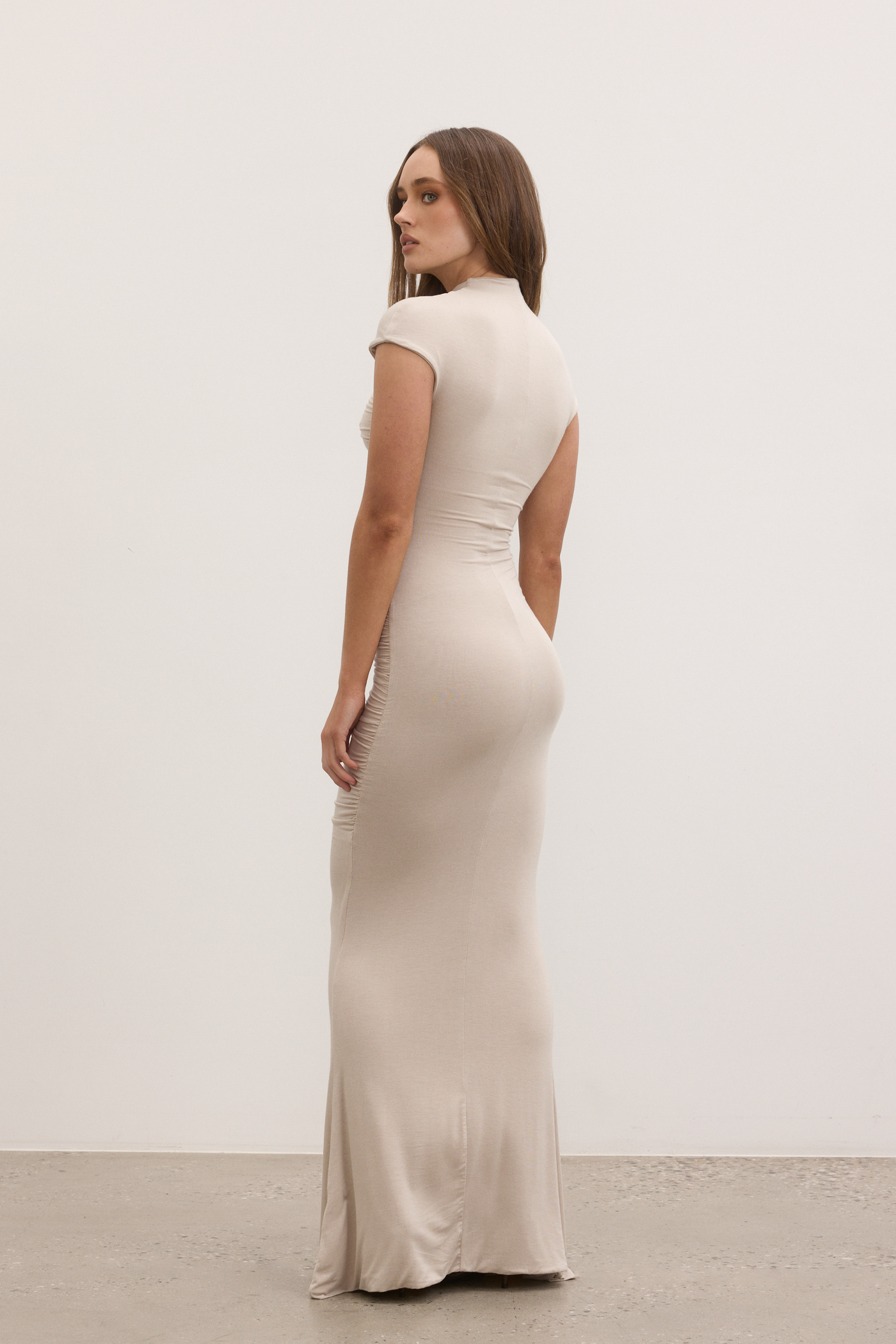 ROSALIE MAXI DRESS - ALMOND