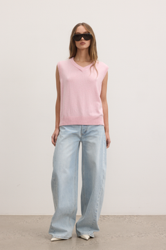 EMBER KNIT VEST - BUBBLE GUM