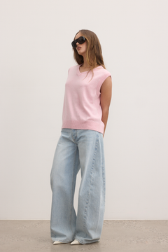 EMBER KNIT VEST - BUBBLE GUM