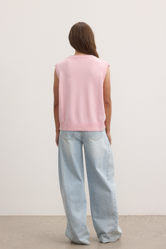 EMBER KNIT VEST - BUBBLE GUM