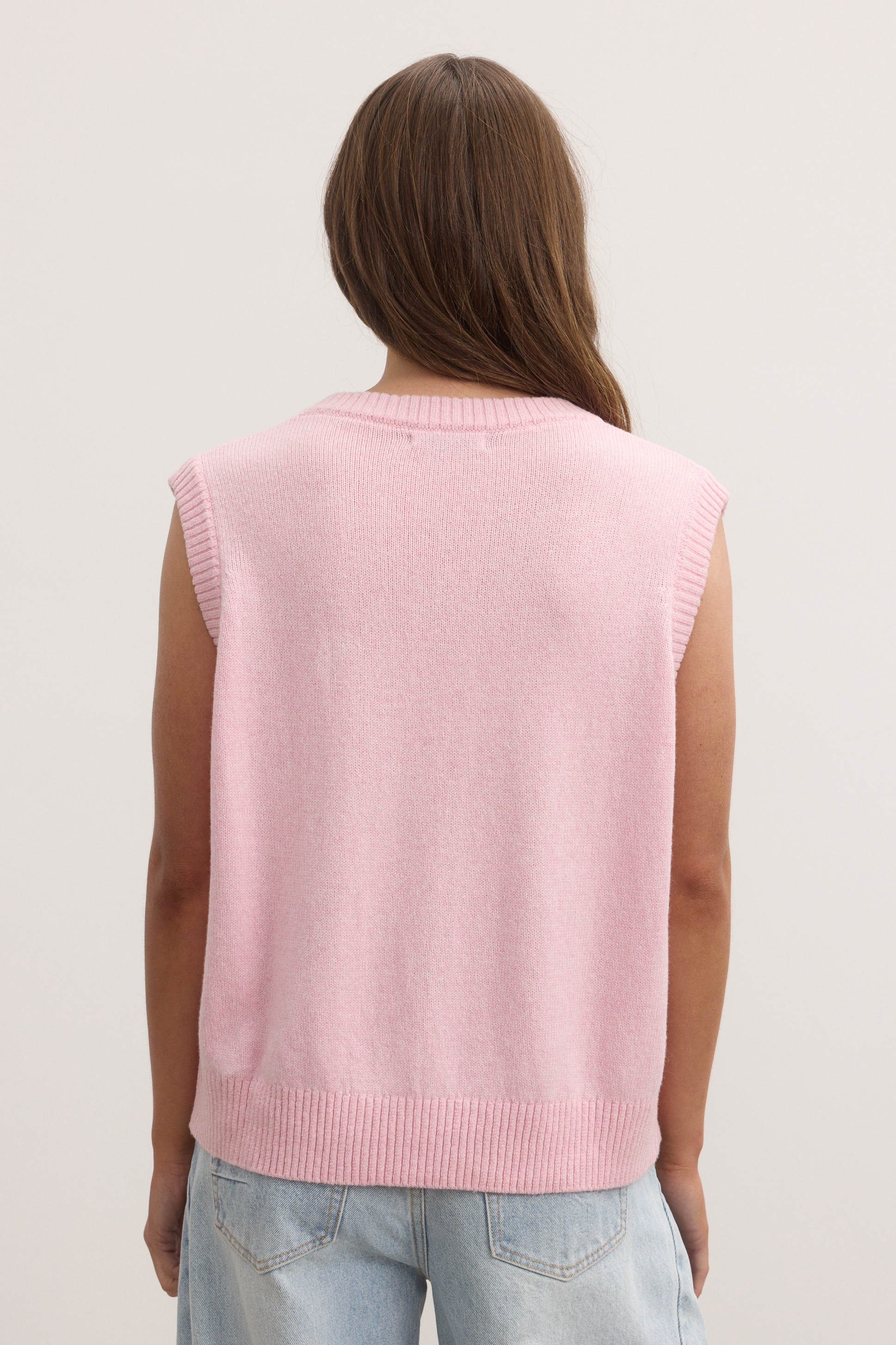 EMBER KNIT VEST - BUBBLE GUM