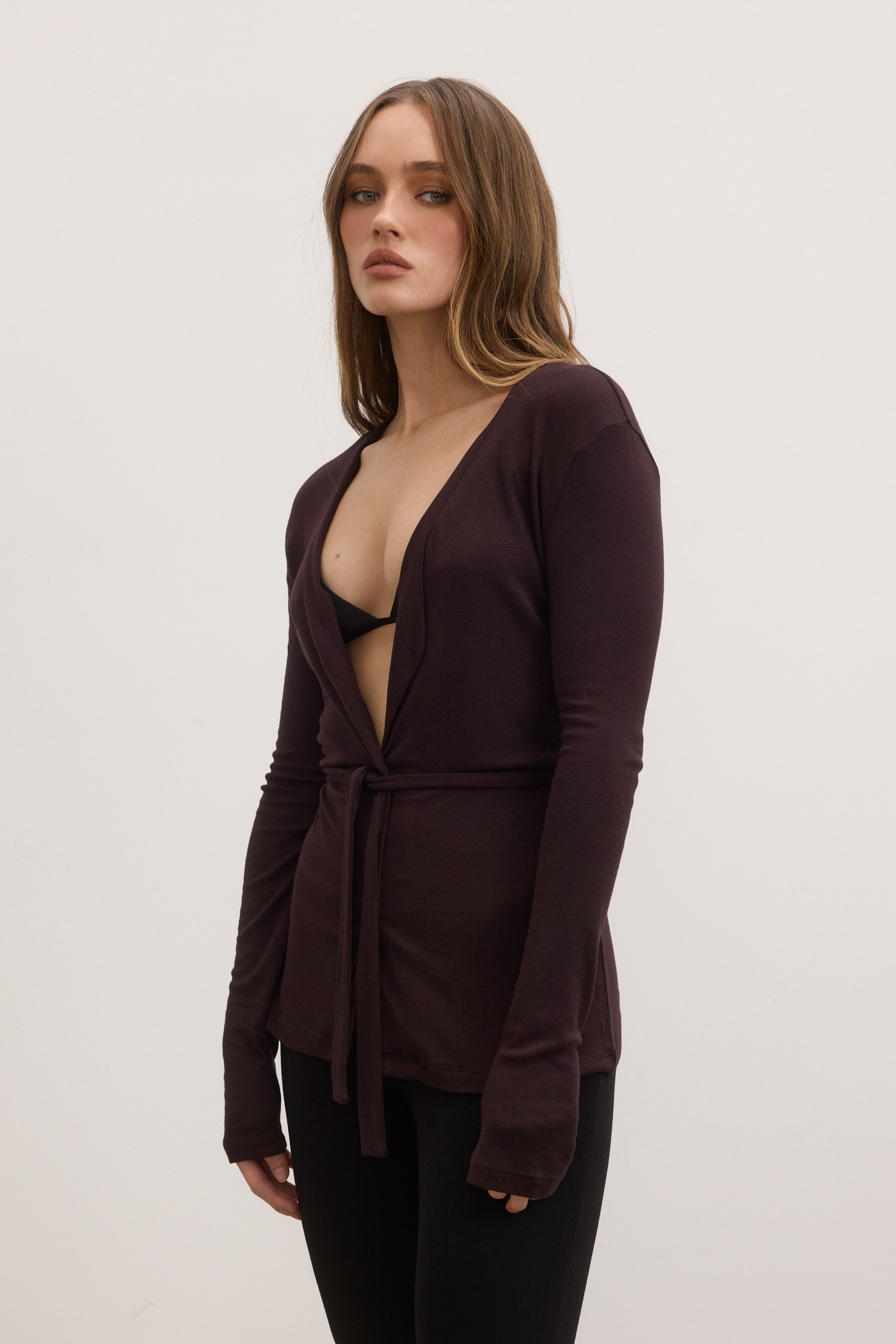 SERAFINA BUTTON UP - BLACK CHERRY