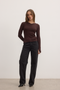 JAYDE KNIT TOP - COFFEE