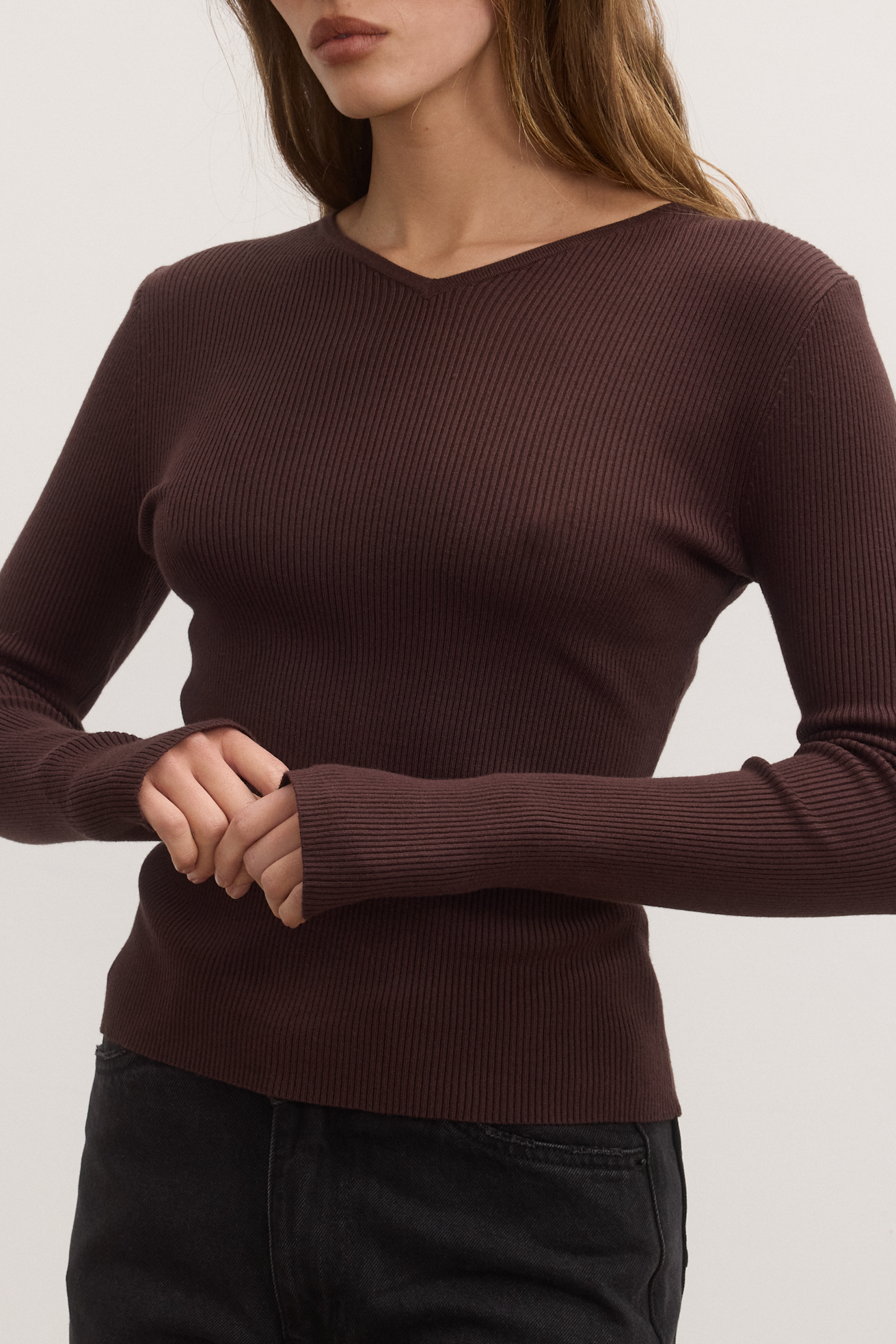JAYDE KNIT TOP - COFFEE