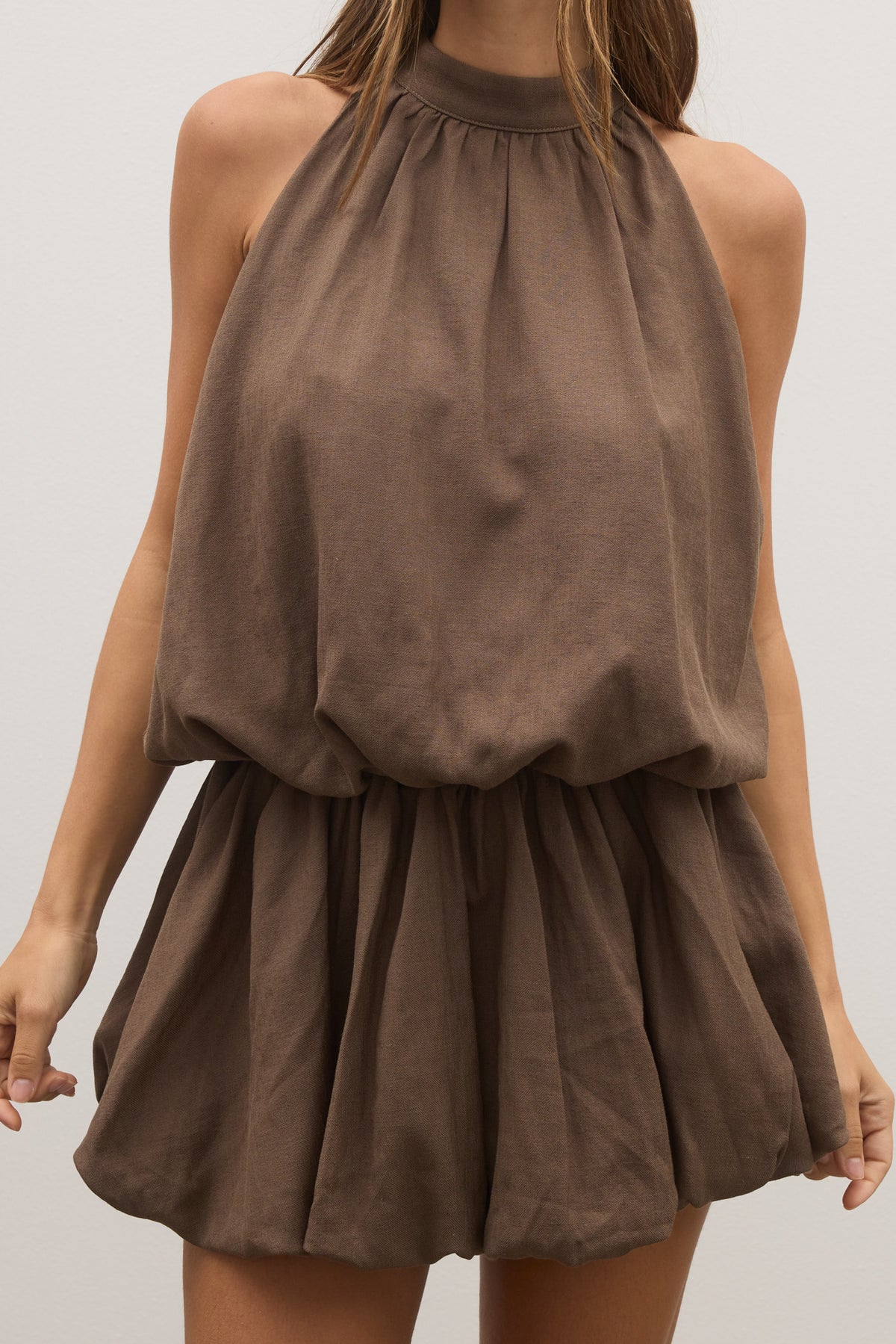 GENEVIEVE DRESS - CHOCOLATE